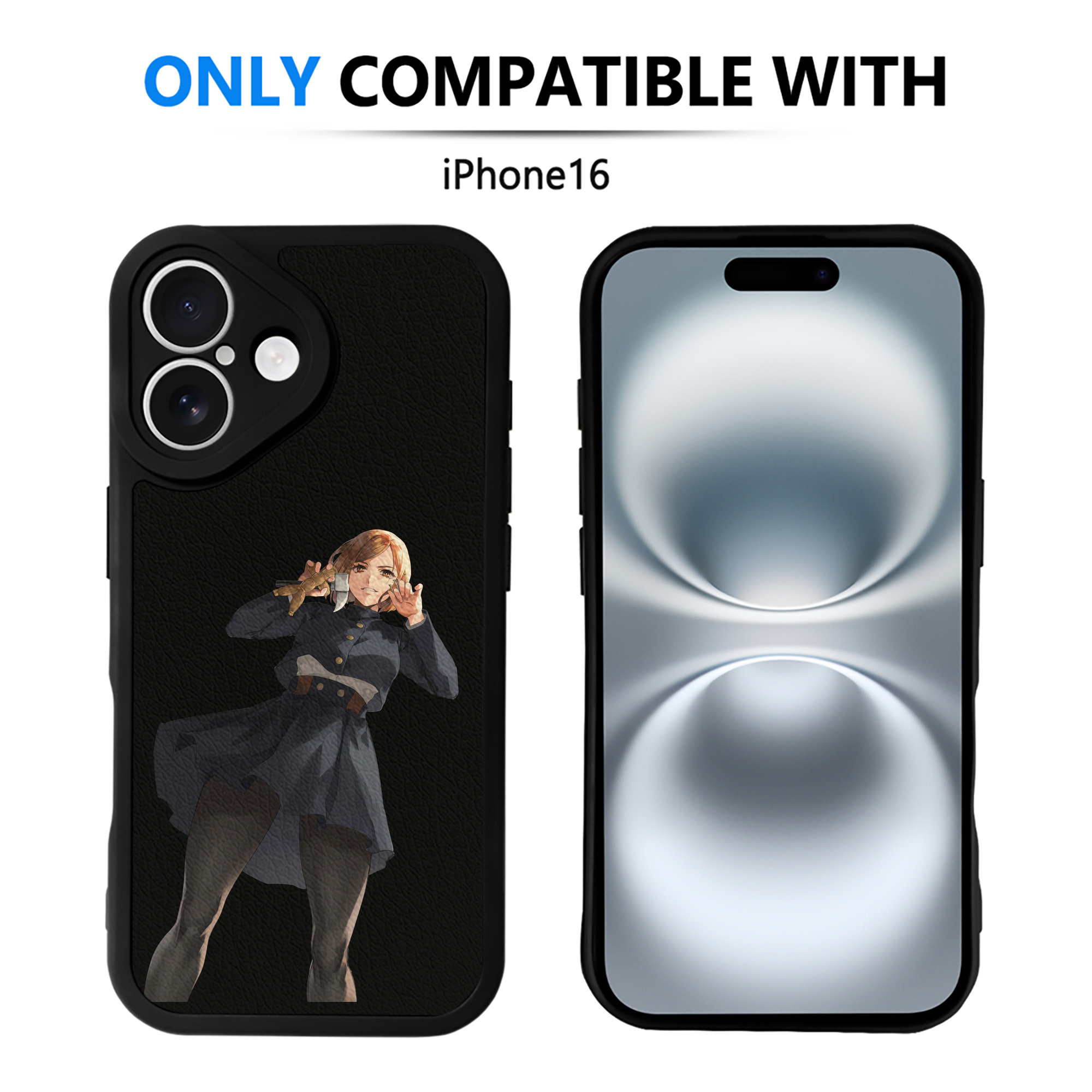 （画像用） 呪術廻戦 Jujutsu Kaisen 【iPhone 16シリーズ対応】シリコンスマホケース（レザー調） 材質：シリコン